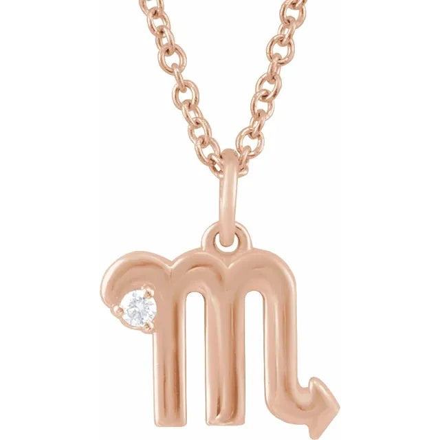Scorpio Zodiac pendant with Diamond