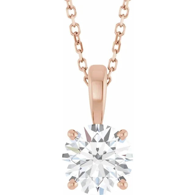 14K Rose 1 1/4 CT Lab-Grown Diamond 18" Necklace