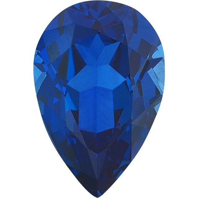 Pear shaped Blue Sapphire Halo pendant