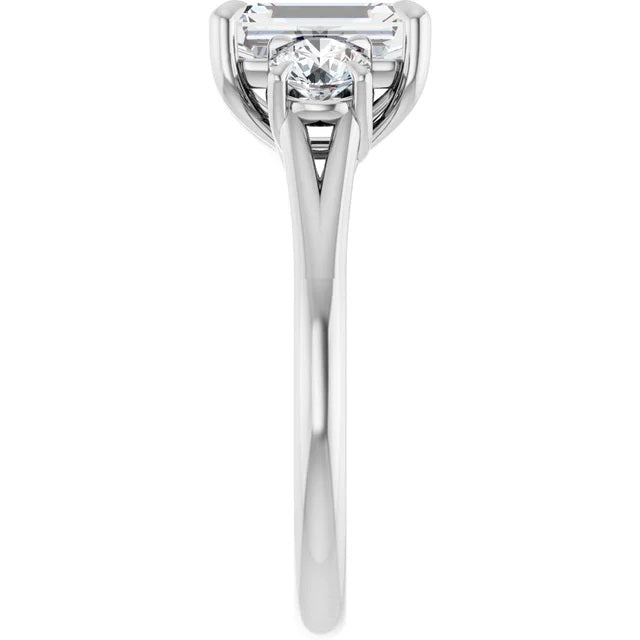 Radiant cut 2 1/3 carat Platinum diamond engagement ring