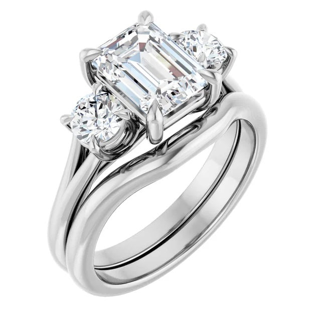 Radiant cut 2 1/3 carat Platinum diamond engagement ring