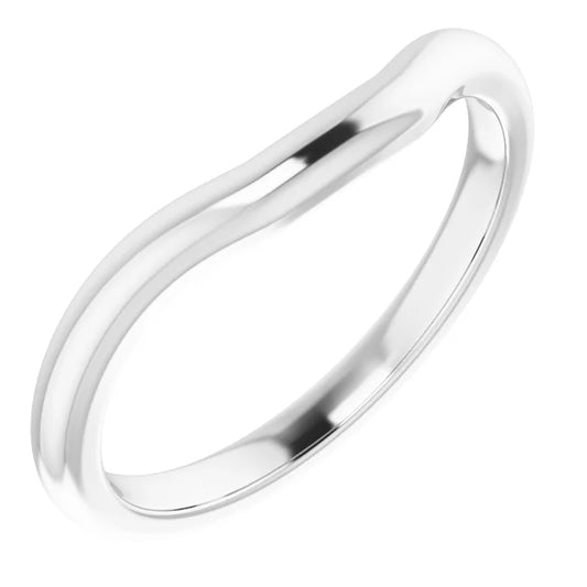 Matching band for radiant cut platinum engagement ring