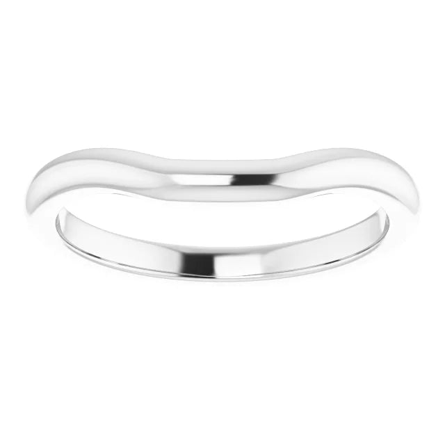 Matching band for radiant cut platinum engagement ring