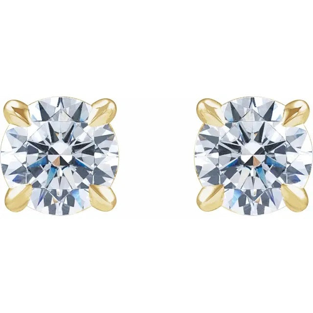 1 CTW Lab-Grown Diamond 4-Prong Claw Cocktail Style Stud Earrings
