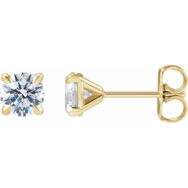 1 CTW Lab-Grown Diamond 4-Prong Claw Cocktail Style Stud Earrings