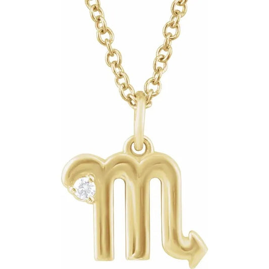 Scorpio Zodiac pendant with Diamond