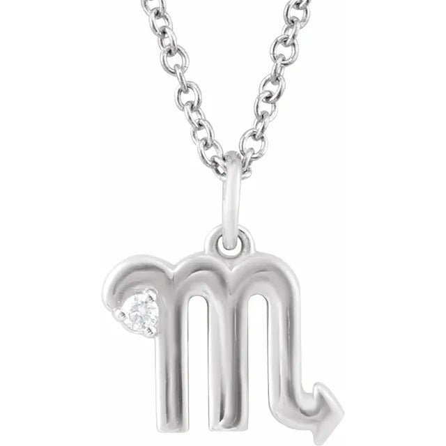 Scorpio Zodiac pendant with Diamond