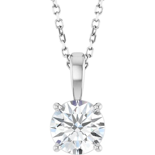 14K White 1 1/4 CT Lab-Grown Diamond 18" Necklace