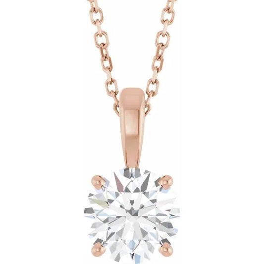 14K Rose 1 1/4 CT Lab-Grown Diamond 18" Necklace