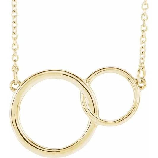 14K Yellow Interlocking Circle Necklace