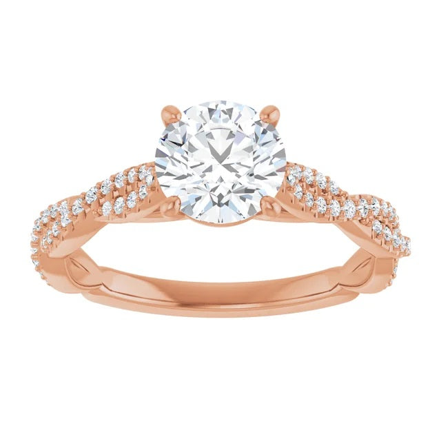 14K Rose 1 1/4 CT TW Lab-Grown Diamond Engagement Ring