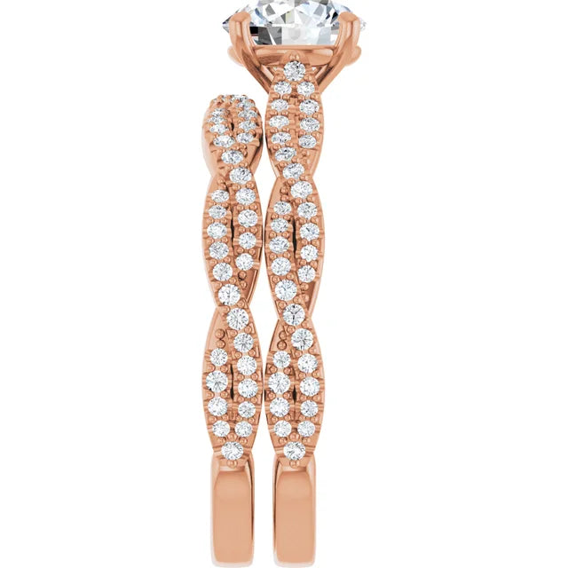 14K Rose 1 1/4 CT TW Lab-Grown Diamond Engagement Ring