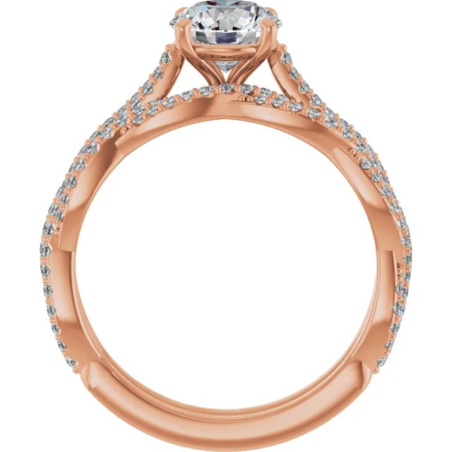 14K Rose 1 1/4 CT TW Lab-Grown Diamond Engagement Ring