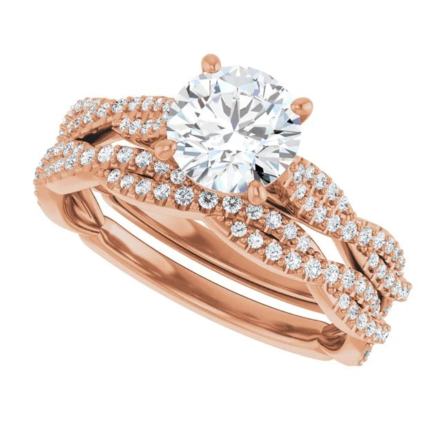 14K Rose 1 1/4 CT TW Lab-Grown Diamond Engagement Ring