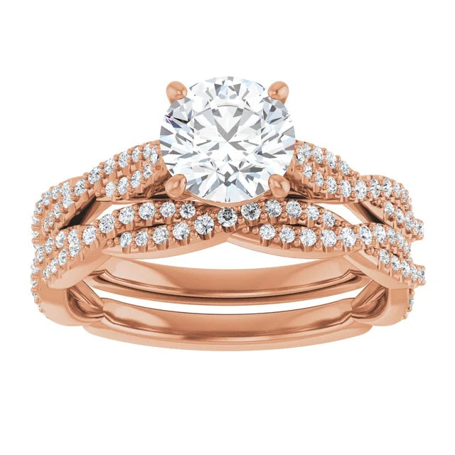 14K Rose 1 1/4 CT TW Lab-Grown Diamond Engagement Ring