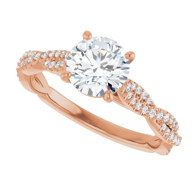 14K Rose 1 1/4 CT TW Lab-Grown Diamond Engagement Ring