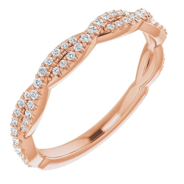 14k Rose gold Diamond band