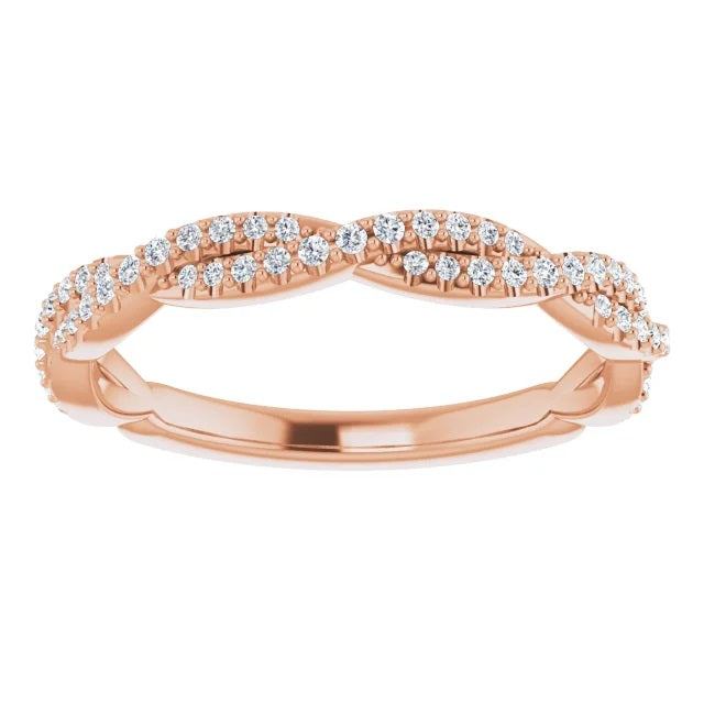 14k Rose gold Diamond band