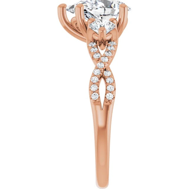 2 CT TW Rose gold Pear shaped Diamond engagement ring