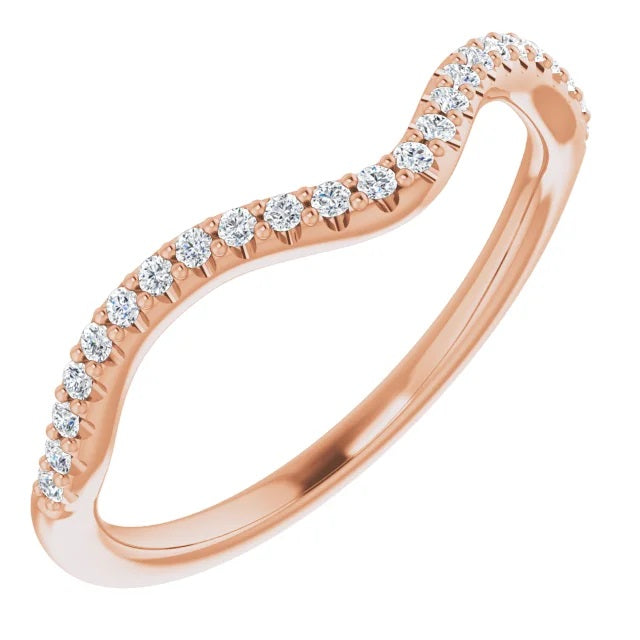 Matching band for 14k Rose gold 9x6 mm Pear eng Ring