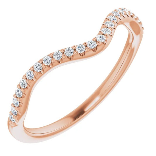 Matching band for 14k Rose gold 9x6 mm Pear eng Ring