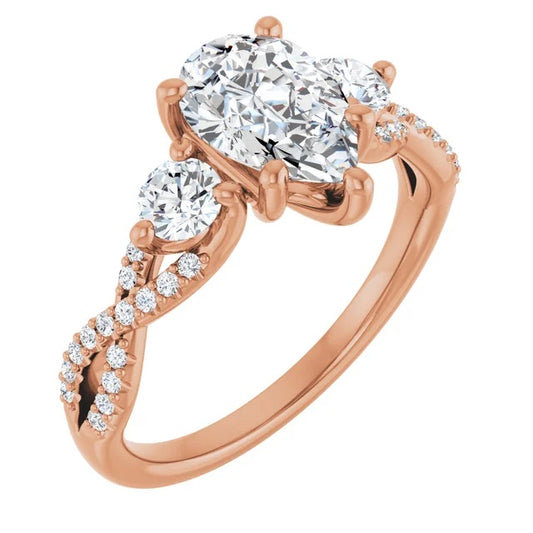 2 CT TW Rose gold Pear shaped Diamond engagement ring