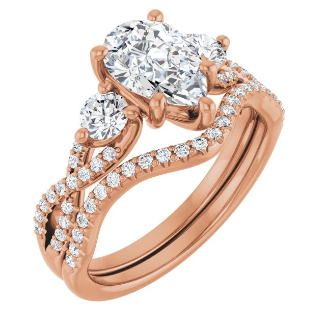 2 CT TW Rose gold Pear shaped Diamond engagement ring