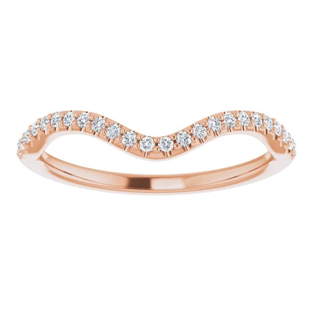 Matching band for 14k Rose gold 9x6 mm Pear eng Ring