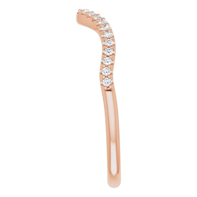 Matching band for 14k Rose gold 9x6 mm Pear eng Ring