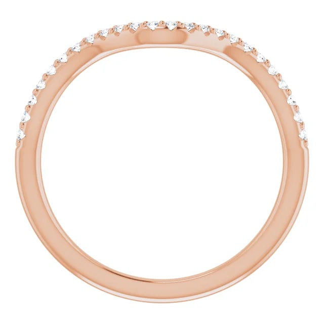 Matching band for 14k Rose gold 9x6 mm Pear eng Ring