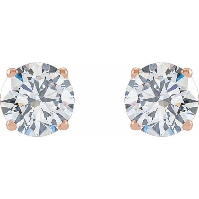 14K Rose 2 CTW Lab-Grown Diamond Stud Earrings