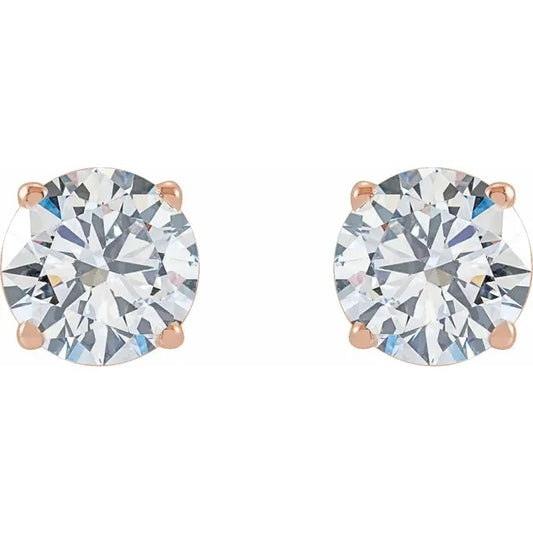 14K Rose 2 CTW Lab-Grown Diamond Stud Earrings